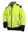 RS476 R476X Result Safe-Guard Printable Ripstop Safety Soft Shell Jacket Fluorescent Yellow / Black colour image